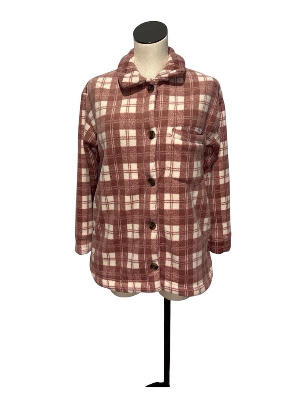 Cuddle duds fleecewear bonded sherpa button front pockets shacket extra small